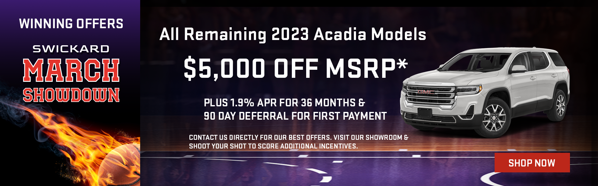$5,000 off MSRP* All Remaining 2023 GMC Acadia Models